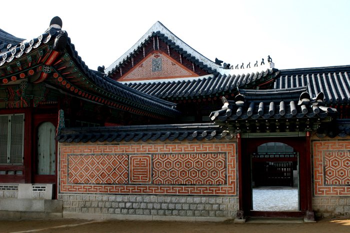 Looking west at a Palace Hallway