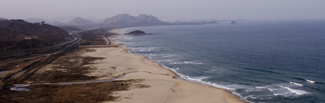 North Korea border looking north