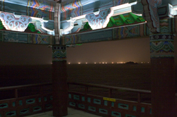 Those little lights are squid boats on the Korean east sea