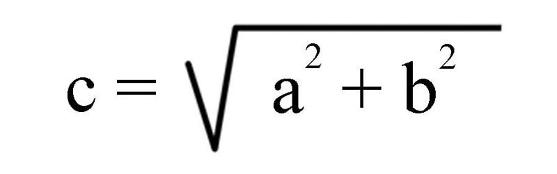 The Pythagorean theorem solved for c