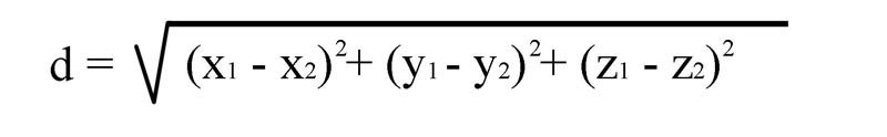 The distance formula extended to three dimensions